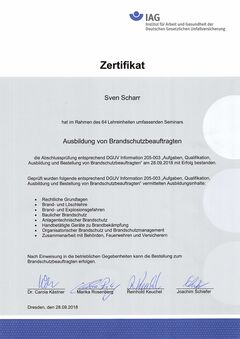 Ausbildung von Brandschutzbeauftragten