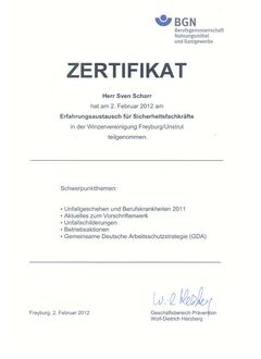 Erfahrungsaustausch Sicherheitsfachkräfte